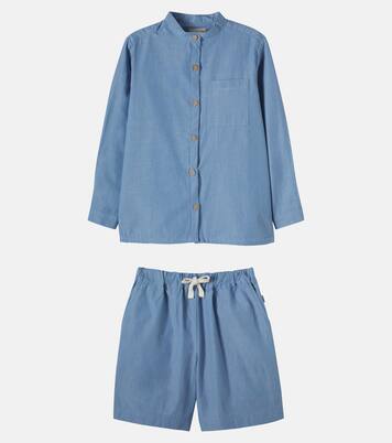 Set aus Hemd und Shorts aus Baumwoll-Chambray | Wheat