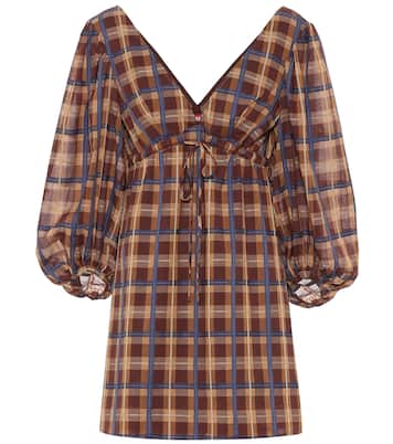 Keshi checked cotton-blend minidress | Staud