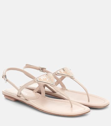 Patent leather thong sandals | Prada