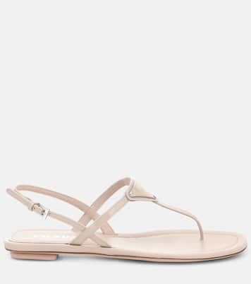 Patent leather thong sandals | Prada