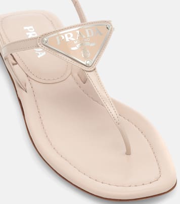 Patent leather thong sandals | Prada