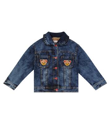 Faux fur-lined denim jacket | Monnalisa