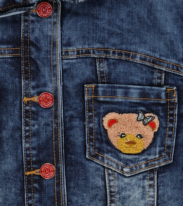 Faux fur-lined denim jacket | Monnalisa