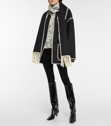 Croc-effect leather knee-high boots | Toteme