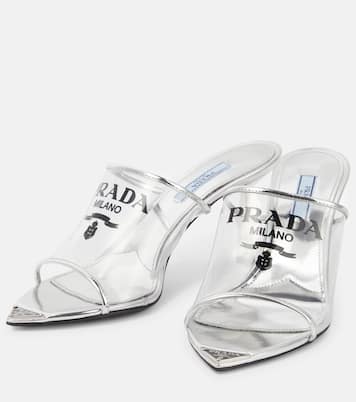 Pantoletten mit Leder | Prada