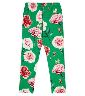 Floral cotton-blend leggings | Dolce&Gabbana Kids