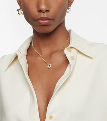 Gancini crystal- embellished necklace | Ferragamo