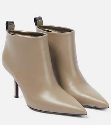 Beaded leather ankle boots | Brunello Cucinelli