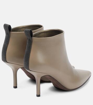 Beaded leather ankle boots | Brunello Cucinelli