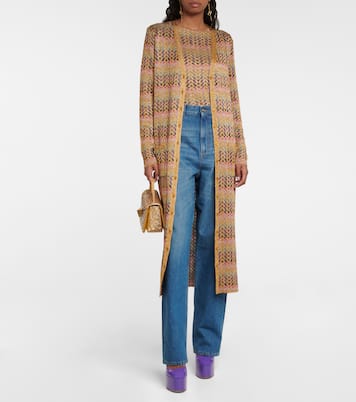 Cardigan in jacquard con lamé | Valentino