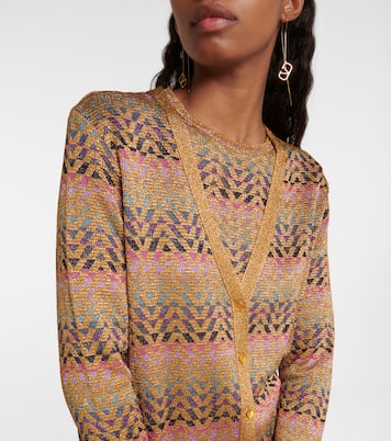 Cardigan in jacquard con lamé | Valentino