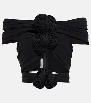 Cutout off-shoulder jersey crop top | Magda Butrym