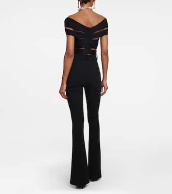 Cutout off-shoulder jersey crop top | Magda Butrym