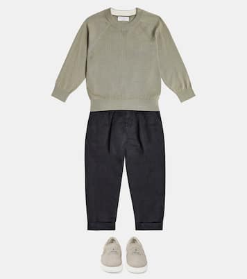 Jersey de algodón a rayas | Brunello Cucinelli Kids