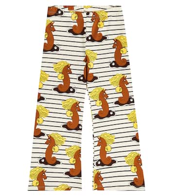 Pantalones rectos de algodón estampados | Mini Rodini