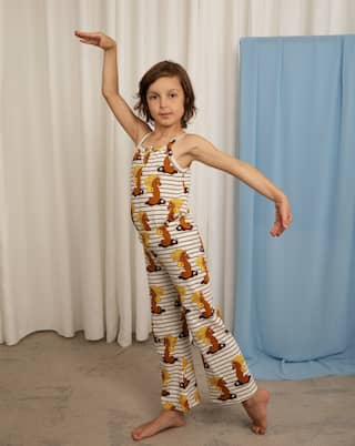 Pantalones rectos de algodón estampados | Mini Rodini