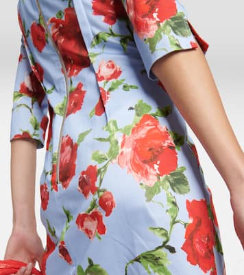 Vestido corto en mezcla de algodón | Carolina Herrera