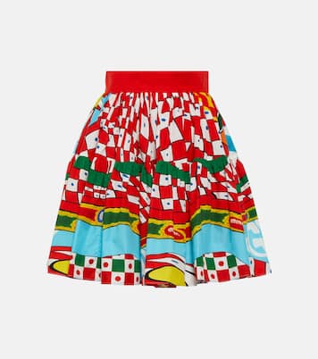 Minigonna in popeline di cotone con stampa | Dolce&Gabbana