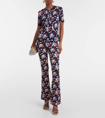Pantalon à taille haute à fleurs | Rabanne