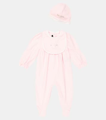 Bébé – Set grenouillère, bavoir et bonnet en coton | Balmain Kids