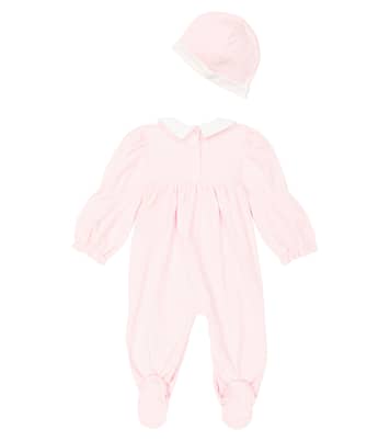 Bébé – Set grenouillère, bavoir et bonnet en coton | Balmain Kids