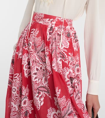 Gonna lunga in cotone e seta a vita alta | Etro