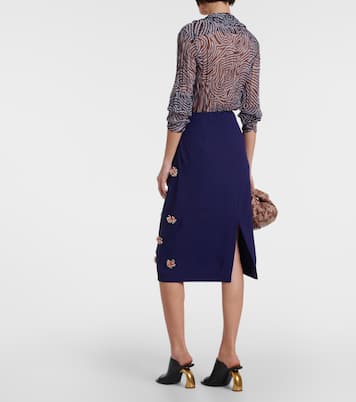 Verzierter Maxirock Salbylong aus Crêpe | Dries Van Noten