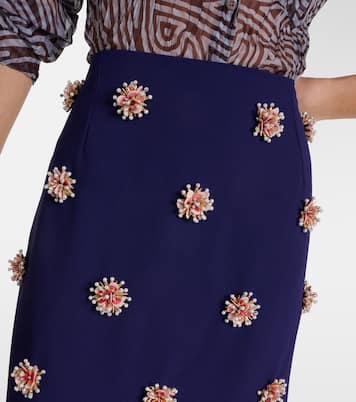 Verzierter Maxirock Salbylong aus Crêpe | Dries Van Noten
