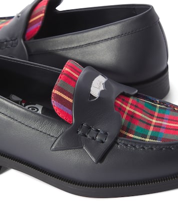 Mocassini Mini Penny in pelle e tartan | Christian Louboutin Kids