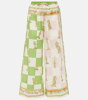 Bedruckte Culottes Checked aus Leinen | Alémais