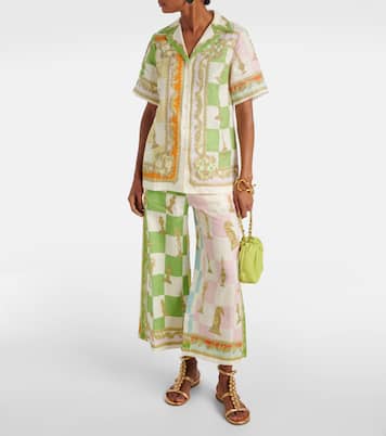 Bedruckte Culottes Checked aus Leinen | Alémais