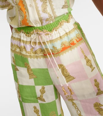 Bedruckte Culottes Checked aus Leinen | Alémais