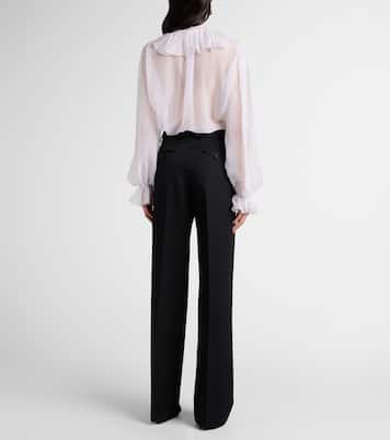 Pantaloni a gamba larga in gabardine di lana e seta | Dolce&Gabbana