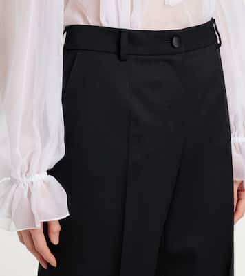 Pantaloni a gamba larga in gabardine di lana e seta | Dolce&Gabbana