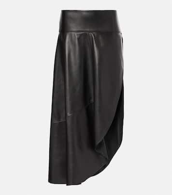 Falda midi asimétrica de piel | Alaïa