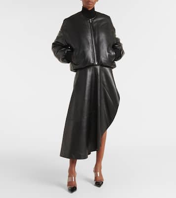 Falda midi asimétrica de piel | Alaïa