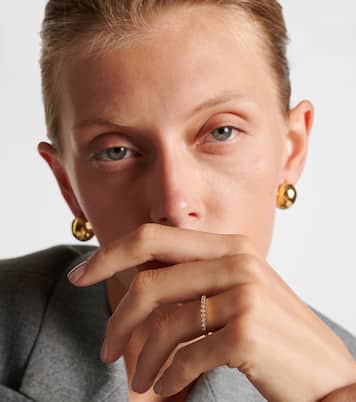Anello Slim Lattice in oro 14kt con diamanti | Stone and Strand