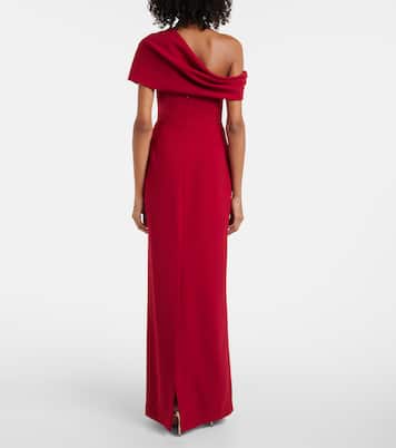 Draped off-shoulder crêpe gown | Carolina Herrera