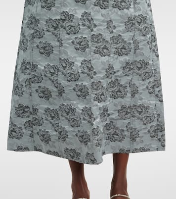 Abito midi in jacquard con stampa | Ganni