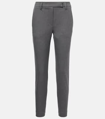 Pantalones slim de mezcla de algodón | Brunello Cucinelli