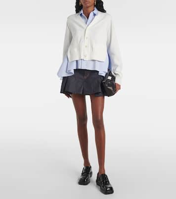 Cardigan in misto cotone e popeline  | Sacai