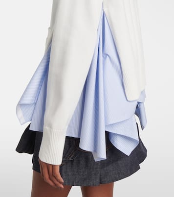 Cardigan in misto cotone e popeline  | Sacai