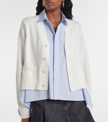 Cardigan in misto cotone e popeline  | Sacai