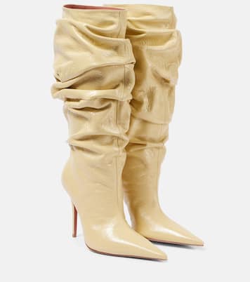 Anok 105 leather over-the-knee boots | Amina Muaddi