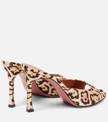 Alexa 95 leopard-print satin mules | Amina Muaddi
