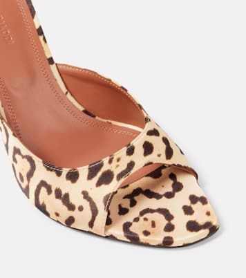 Alexa 95 leopard-print satin mules | Amina Muaddi