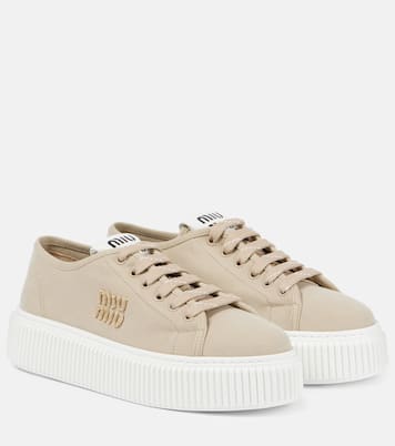 Denim platform sneakers | Miu Miu