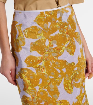 Falda midi de seda estampada | Dries Van Noten