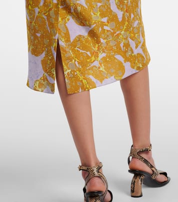 Falda midi de seda estampada | Dries Van Noten