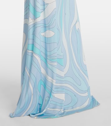 Jupe longue Marmo à taille haute en satin | Pucci